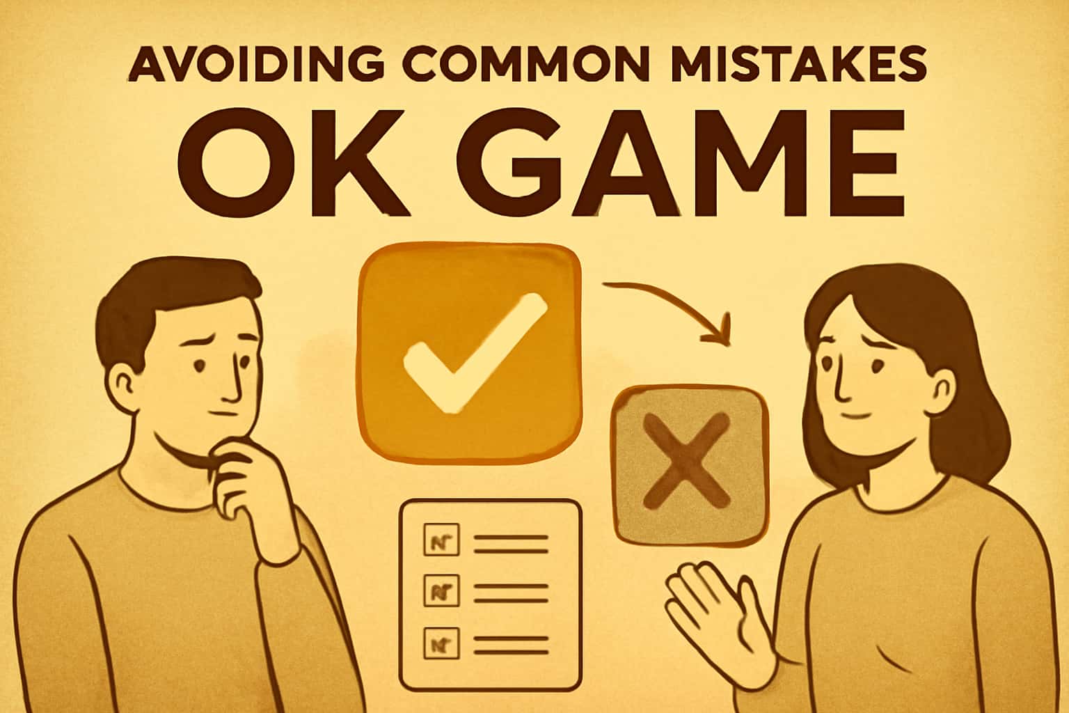 A neutral informational scene featuring the text 'Ok Game' prominently.