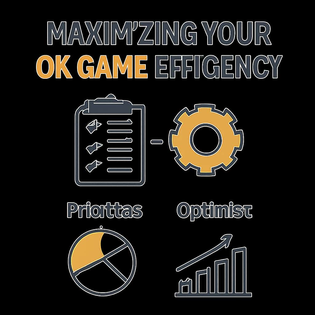 An educational diagram highlighting key strategies for maximizing efficiency in Ok Game.