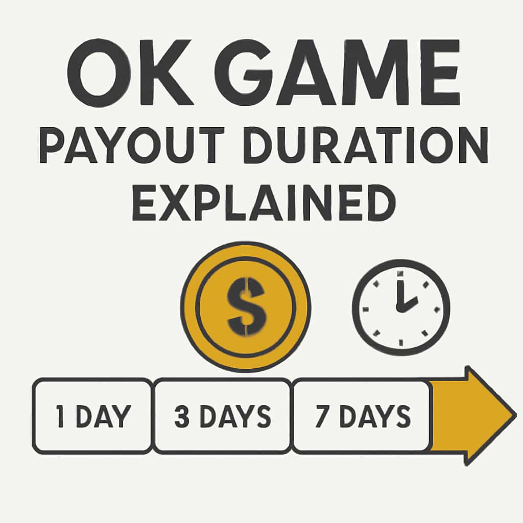 Educational diagram detailing Ok Game payout timeline.