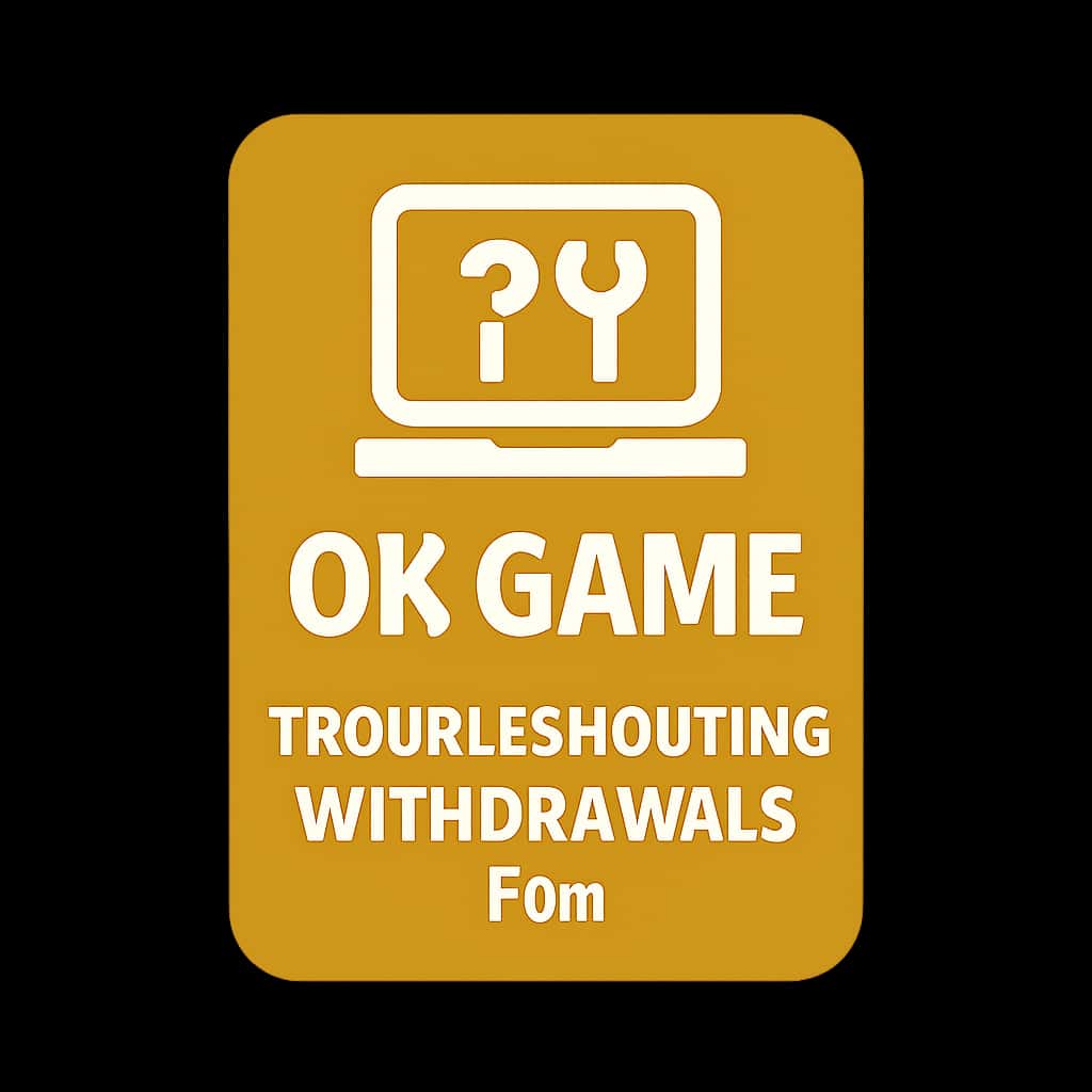A badge representing withdrawal troubleshooting for 'Ok Game'.
