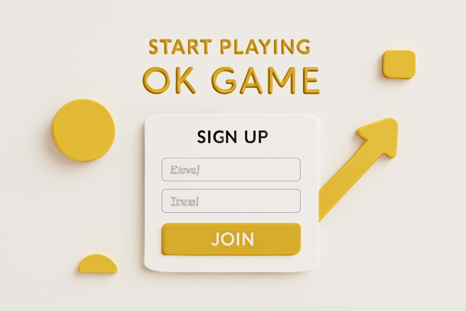 Start Playing Ok Game - Sign Up Interface
