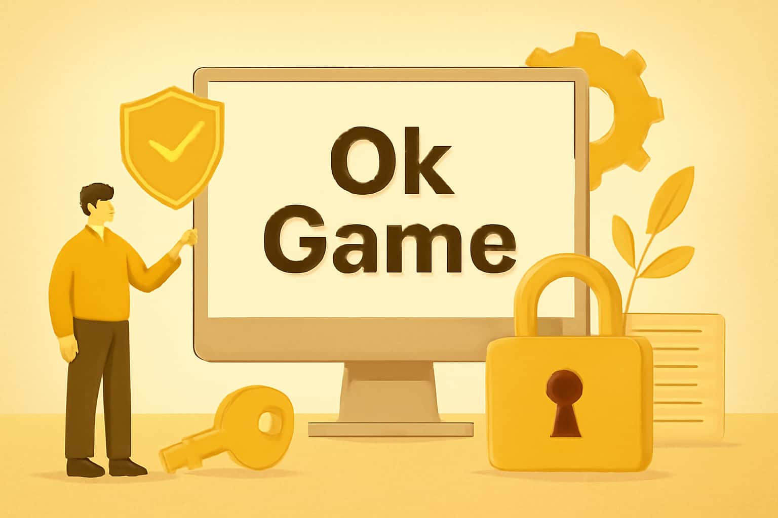 An informative visual representation focusing on account security for Ok Game, featuring the text 'Secure Your Ok Game Account'.